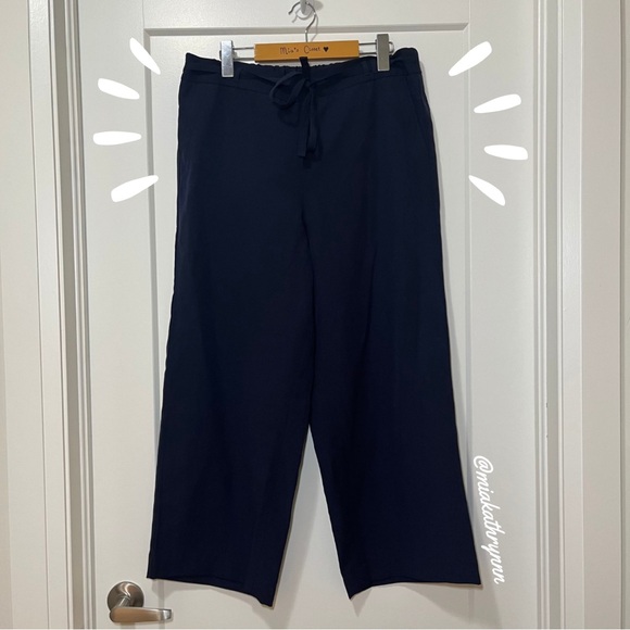 TALBOTS - Tie String - Navy Blue Pant - Trousers - Women’s L - Picture 1 of 13
